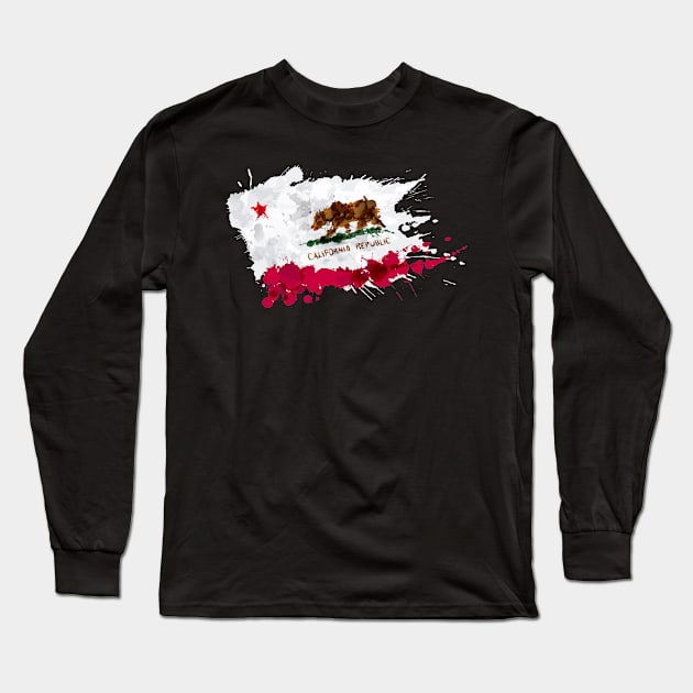 California Flag Splatter Long Sleeve T-Shirt by westcub86